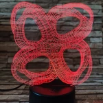 Absztrakt 2 7 színű 3D led lámpa