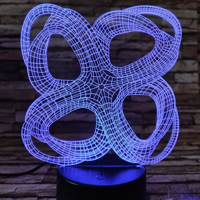 Absztrakt 2 7 színű 3D led lámpa