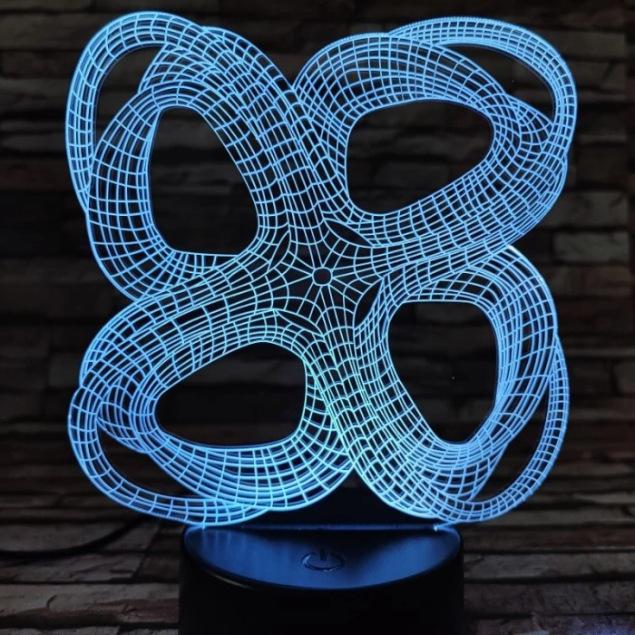 Absztrakt 2 7 színű 3D led lámpa