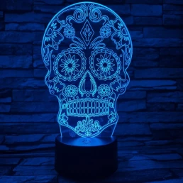 Koponya 3D led lámpa