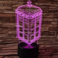 Tardis 7 színű  3D led lámpa