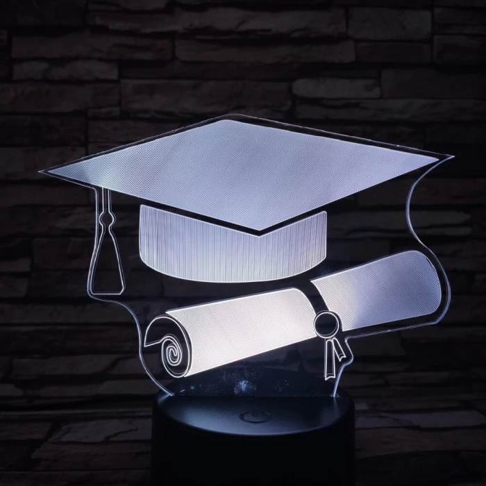 Diplomaosztó kalap  7 színű 3D led lámpa