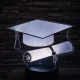 Diplomaosztó kalap  7 színű 3D led lámpa