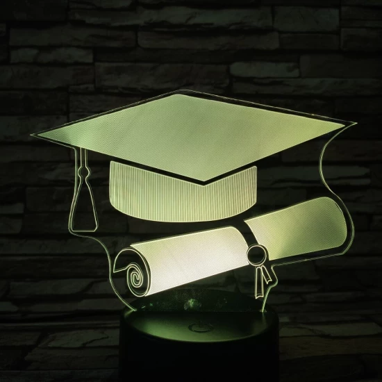 Diplomaosztó kalap  7 színű 3D led lámpa