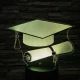 Diplomaosztó kalap  7 színű 3D led lámpa