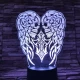 Koponya angyalszárny 7 színű 3D led lámpa