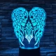 Koponya angyalszárny 7 színű 3D led lámpa