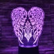 Koponya angyalszárny 7 színű 3D led lámpa