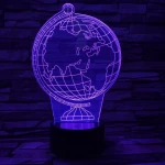 Földgömb 7 színű 3D led lámpa