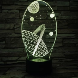 Bolygók 7 színű 3D led lámpa
