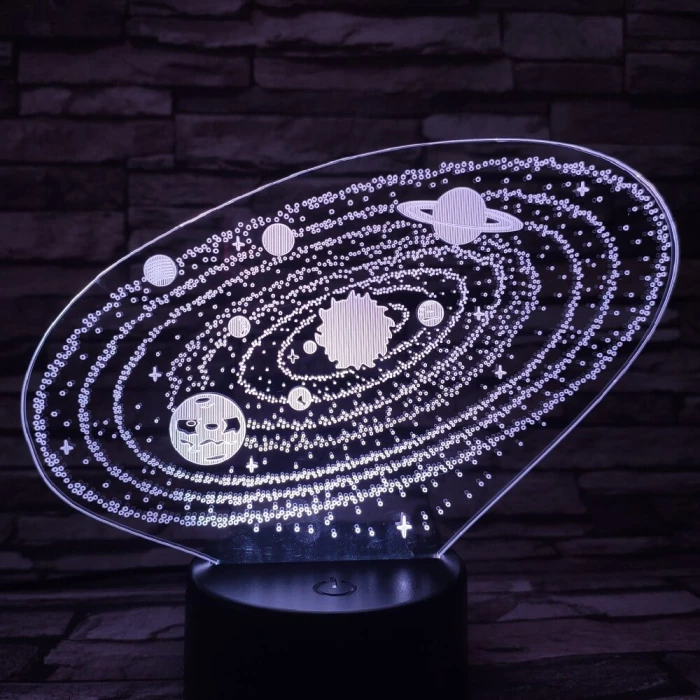 Bolygók 7 színű 3D led lámpa