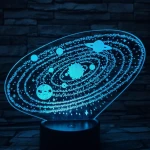 Bolygók 7 színű 3D led lámpa