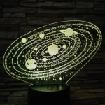 Bolygók 7 színű 3D led lámpa