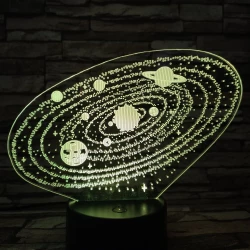 Bolygók 7 színű 3D led lámpa