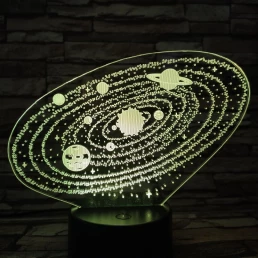 Bolygók 7 színű 3D led lámpa