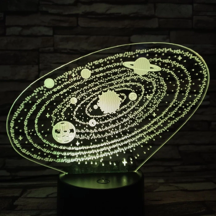 Bolygók 7 színű 3D led lámpa