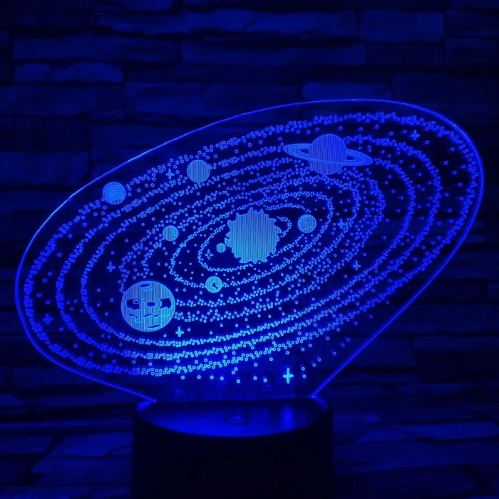 Bolygók 7 színű 3D led lámpa