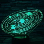 Bolygók 7 színű 3D led lámpa