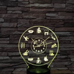 Fogorvos óra 7 színű 3D led lámpa