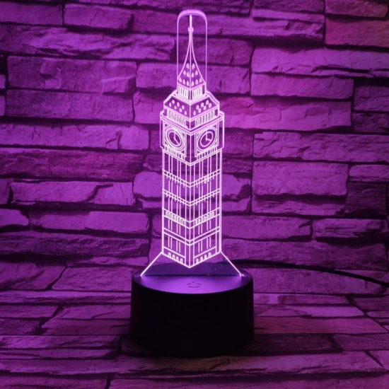 Big Ben 7 színű 3D led lámpa