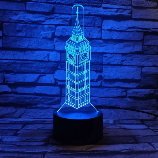 Big Ben 7 színű 3D led lámpa
