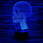 Koponya  7 színű 3D led lámpa