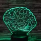 Agy 7 színű 3D led lámpa