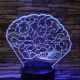 Agy 7 színű 3D led lámpa