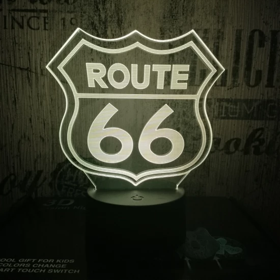 66 Road  3D led lámpa