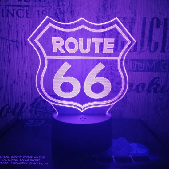 66 Road  3D led lámpa