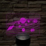 Naprendszer 7 színű 3D led lámpa