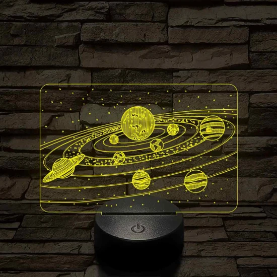 Naprendszer 7 színű 3D led lámpa