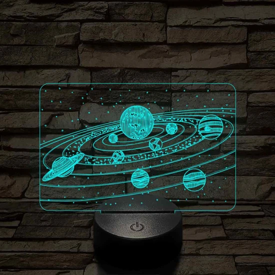Naprendszer 7 színű 3D led lámpa