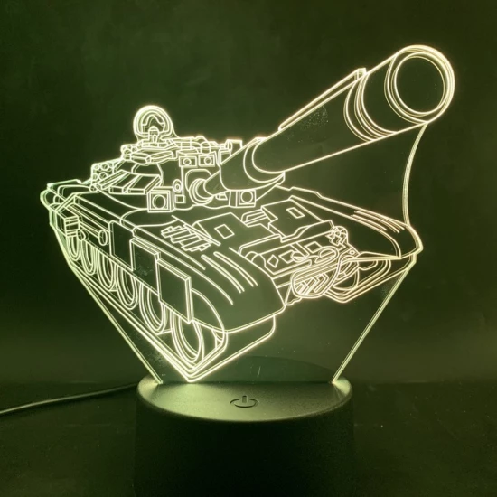 Tank 7 színű 3D led lámpa
