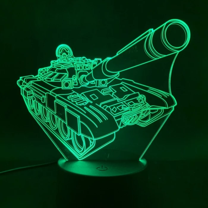 Tank 7 színű 3D led lámpa