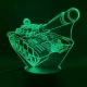 Tank 7 színű 3D led lámpa