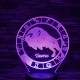 Bika Horoszkóp 7 színű 3D led lámpa