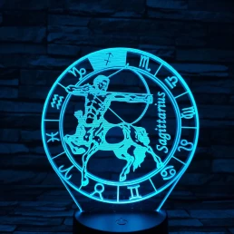 Nyilas Horoszkóp 7 színű 3D led lámpa