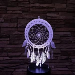 Indián álomfogó amulett 7 színű 3D led lámpa