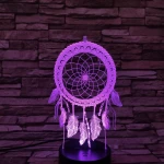 Indián álomfogó amulett 7 színű 3D led lámpa