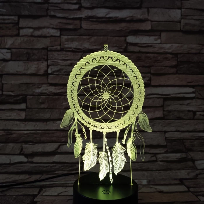 Indián álomfogó amulett 7 színű 3D led lámpa