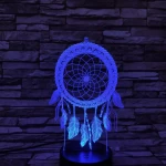 Indián álomfogó amulett 7 színű 3D led lámpa