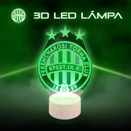 Ferencváros címer 3d led lámpa távirányítóval