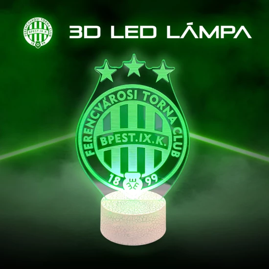 Ferencváros címer 3d led lámpa távirányítóval
