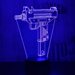 Uzi géppisztoly 7 színű 3D led lámpa