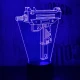 Uzi géppisztoly 7 színű 3D led lámpa