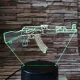 Gépfegyver AK-47 7 színű 3D led lámpa