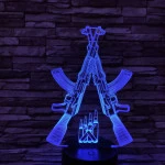 Két Gépfegyver 7 színű 3D led lámpa