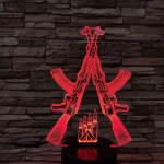 Két Gépfegyver 7 színű 3D led lámpa