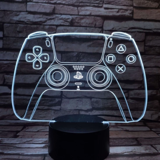 Kontroller 7 színű 3D led lámpa